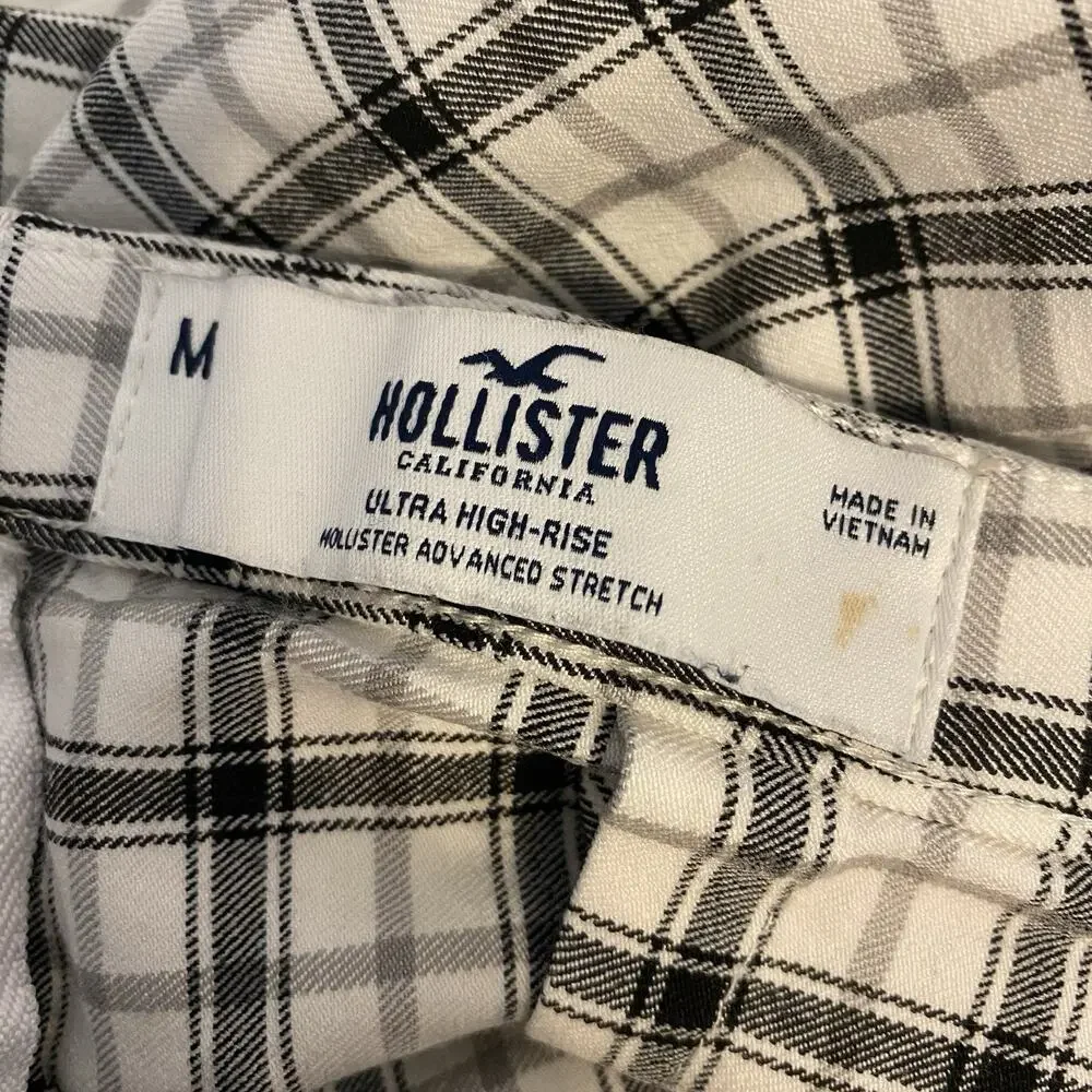 Hollister Women Junior Multicolor Stripe Plaid high Rise Mini Skirt Sz M Stretch - Picture 3 of 7